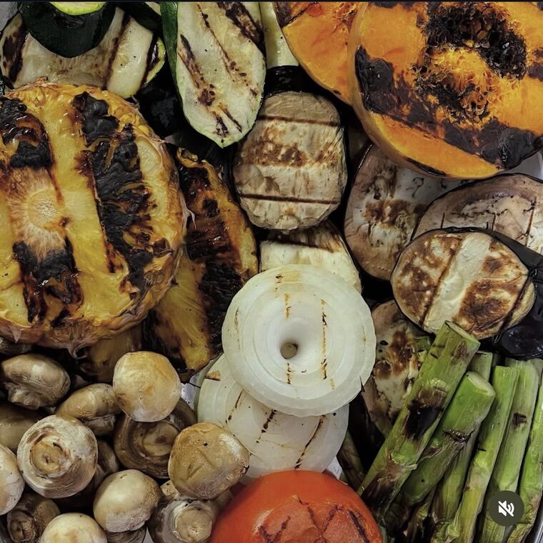 Verduras a la brasa en Chamullo Asador Vigo